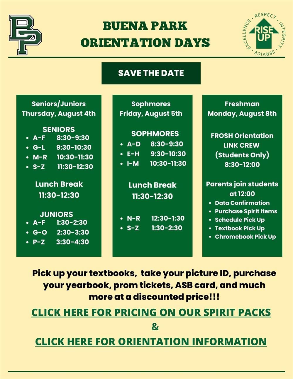  Orientation Dates 